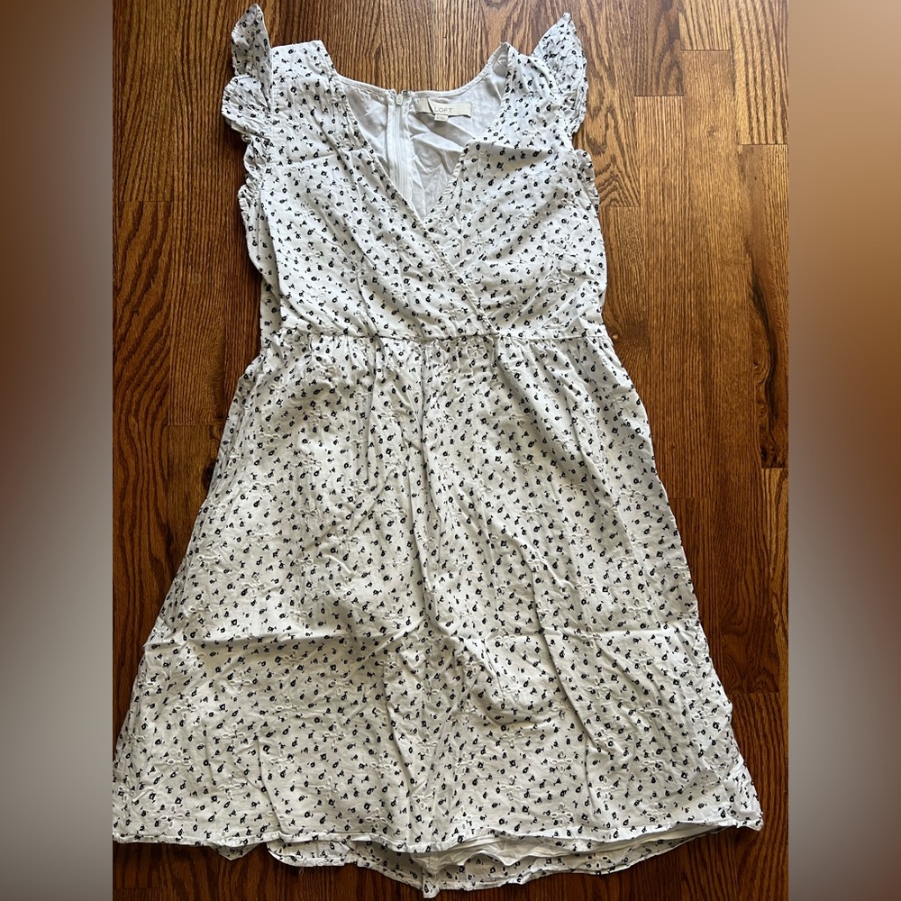 LOFT 100% cotton eyelet dress
